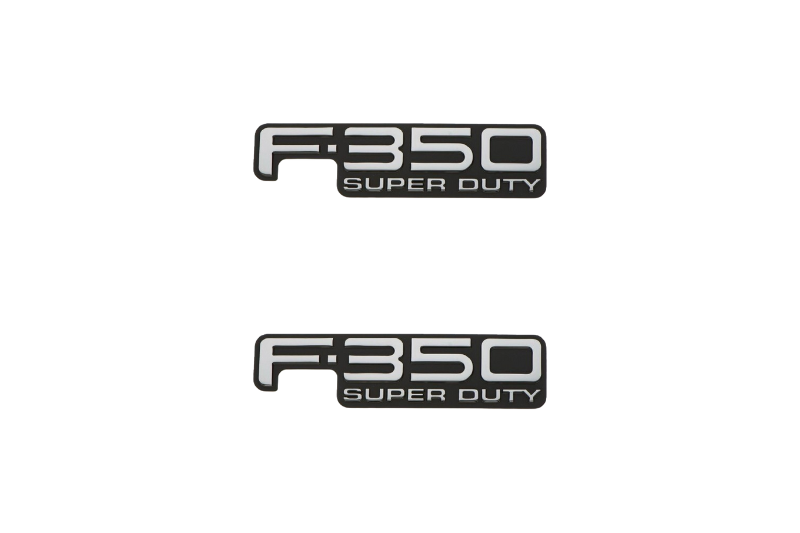Ford F350 Emblem & Badge Set - Grille and Tailgate F350 Super Duty logo (Type 2) Ford emblems decoinfabric WHITE