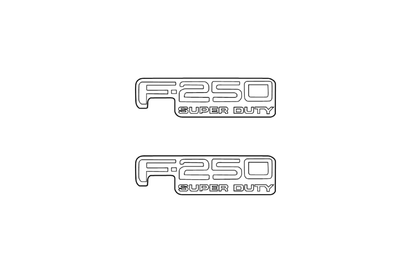 Ford F250 Emblem & Badges set with F250 Super Duty logo (Type 3)