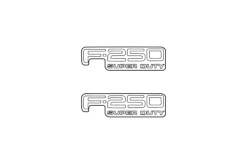 Ford F250 Emblem & Badges set with F250 Super Duty logo (Type 3) Ford emblems decoinfabric