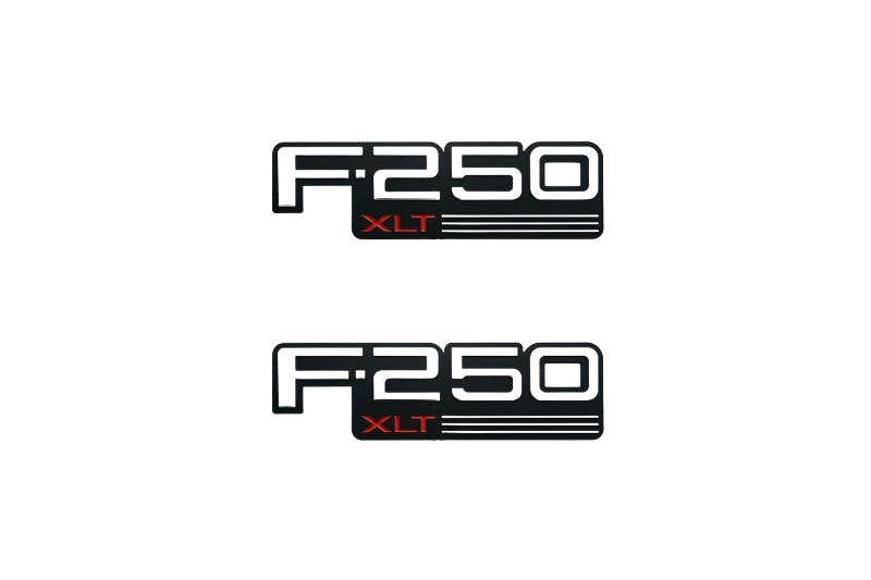 Ford F250 Emblem & Badge Set - Grille and Tailgate F250 XTL logo Ford emblems decoinfabric WHITE