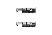 Ford F350 emblem for fenders with F350 Super Duty logo (Type 2) Ford emblems decoinfabric BLACK WHITE