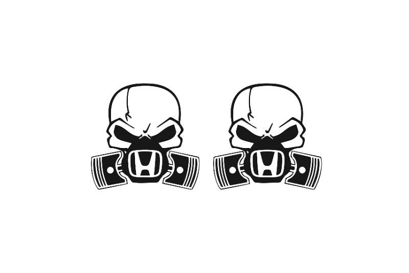 Honda emblem for fenders with Honda Gas Mask logo Honda fender decoinfabric BLACK WHITE