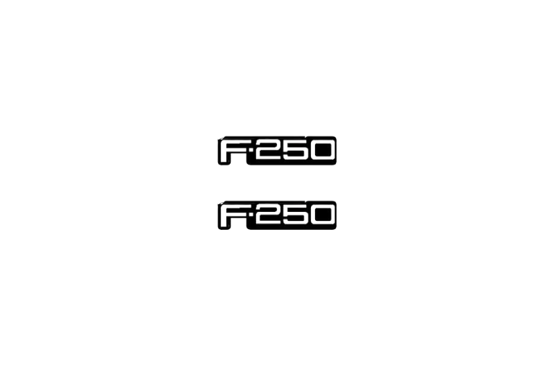 Ford F250 Emblem & Badge Set - Grille and Tailgate F250 logo Ford emblems decoinfabric WHITE