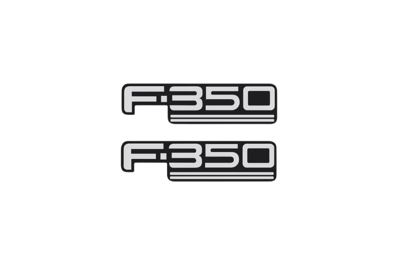 Ford F350 emblem for fenders with F350 logo Ford emblems decoinfabric BLACK WHITE