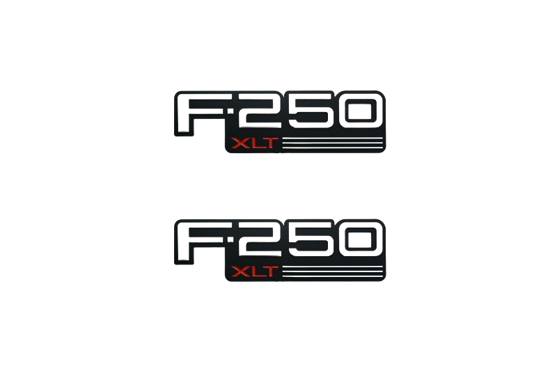 Ford F250 emblem for fenders with F250 XTL logo Ford emblems decoinfabric BLACK WHITE