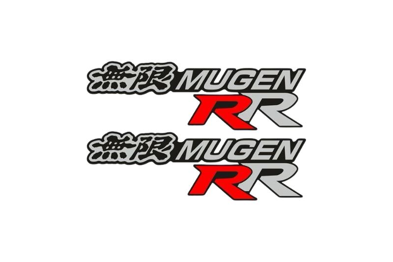 Honda emblem for fenders with Mugen RR logo Honda fender decoinfabric BLACK WHITE