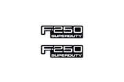 Ford F250 Emblem & Badge Set - Grille and Tailgate F250 Super Duty logo Ford emblems decoinfabric WHITE