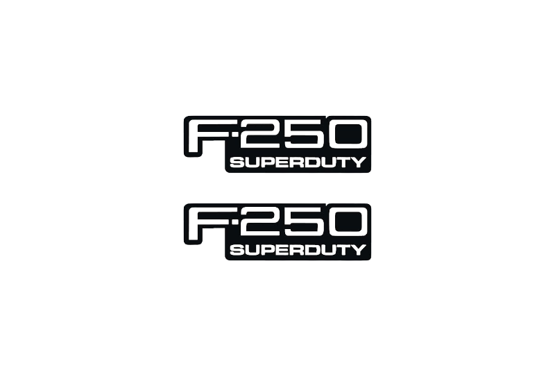 Ford F250 emblem for fenders with F250 Super Duty logo Ford emblems decoinfabric BLACK WHITE