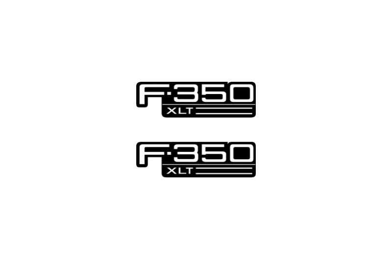 Ford F350 emblem for fenders with F350 XTL logo Ford emblems decoinfabric BLACK WHITE