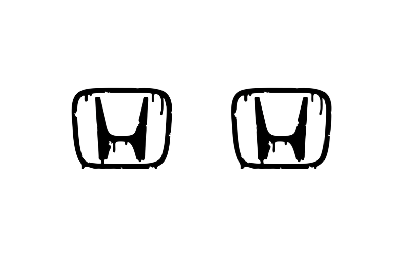 Honda emblem for fenders with Honda Blood logo Honda fender decoinfabric BLACK WHITE