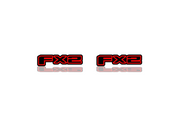 Ford emblem for fenders with FX2 logo Ford emblems decoinfabric RED BLACK