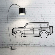 Metal Car Wall art Decor Ford Bronco VI 5D 2020+ (type SIDE) Ford Wall Art Decoin Fabric 500 mm (19.6