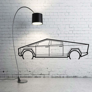 Metal Car Wall art Decor Tesla Cybertruck 2019+ (type SIDE) Tesla Wall Art Decoin Fabric 500 mm (19.6