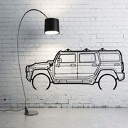 Metal Car Wall art Decor Hummer H2 2002-2009 (type SIDE) Hummer Wall Art Decoin Fabric 500 mm (19.6