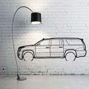 Metal Car Wall art Decor Cadillac Escalade IV 2014-2020 (type SIDE) Cadillac Wall Art Decoin Fabric 500 mm (19.6