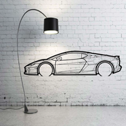 Metal Car Wall art Decor Lamborghini Temerario 2024+ (type SIDE) Lamborghini Wall Art Decoin Fabric 500 mm (19.6