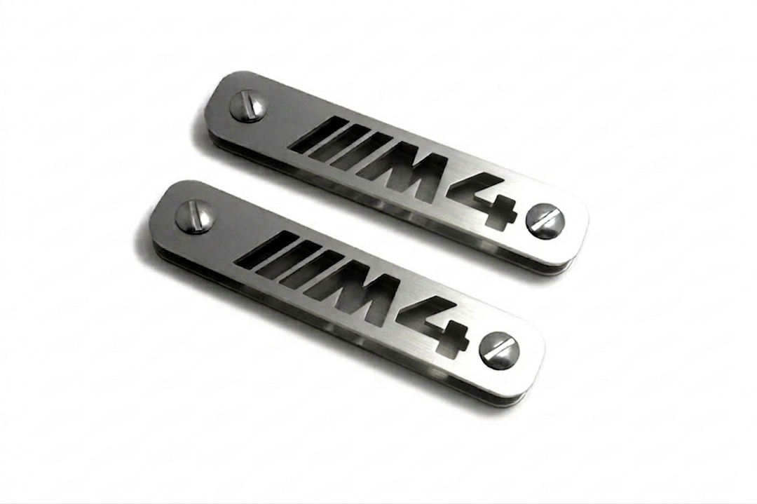 BMW М4 Floor Mat Emblem Set – Stainless Steel Badges Car Mats Badges Decoin