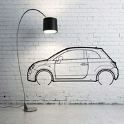 Metal Car Wall art Decor Fiat 500 2007+ (type SIDE) Fiat Wall Art Decoin Fabric 500 mm (19.6