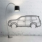 Metal Car Wall art Decor Toyota LC 200 2007-2016 (type SIDE) Toyota Wall Art Decoin Fabric 500 mm (19.6