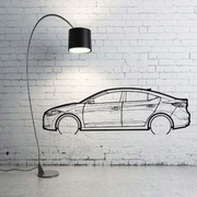 Metal Car Wall art Decor Hyundai Avante VI AD 2015-2020 (type SIDE) Hyundai Wall Art Decoin Fabric 500 mm (19.6