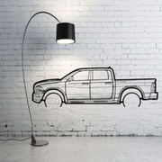 Metal Car Wall art Decor Dodge Ram IV 2009-2018 (type SIDE) Dodge Wall Art Decoin Fabric 500 mm (19.6