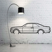 Metal Car Wall art Decor Mercedes S-Class C126 Coupe (type SIDE) Mercedes Wall Art Decoin Fabric 500 mm (19.6
