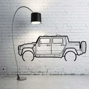 Metal Car Wall art Decor Hummer H2 SUT 2002-2009 (type SIDE) Hummer Wall Art Decoin Fabric 500 mm (19.6