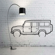 Metal Car Wall art Decor Land Rover Defender I 1983-2016 (type SIDE) Land Rover Wall Art Decoin Fabric 500 mm (19.6