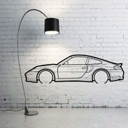 Metal Car Wall art Decor Porsche 911 (996) 1997-2006 (type SIDE) Porsche Wall Art Decoin Fabric 500 mm (19.6