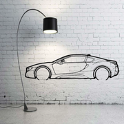Metal Car Wall art Decor BMW i8 2013+ (type SIDE) BMW Wall Art Decoin Fabric 500 mm (19.6