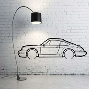 Metal Car Wall art Decor Porsche 911 (964) 1989-1993 (type SIDE) Porsche Wall Art Decoin Fabric 500 mm (19.6