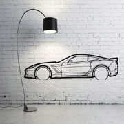 Metal Car Wall art Decor Chevrolet Corvette VII 2014-2019 (type SIDE) Chevrolet Wall Art Decoin Fabric 500 mm (19.6