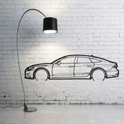 Metal Car Wall art Decor Audi A7 II 2018+ (type SIDE) Audi Wall Art Decoin Fabric 500 mm (19.6