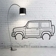 Metal Car Wall art Decor Suzuki Jimny II 2019+ (type SIDE) Suzuki Wall Art Decoin Fabric 500 mm (19.6