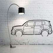 Metal Car Wall art Decor Jeep Renegade 2014+(type SIDE) Jeep Wall Art Decoin Fabric 500 mm (19.6