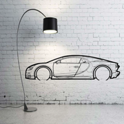 Metal Car Wall art Decor Bugatti Chiron 2016+ (type SIDE) Bugatti Wall Art Decoin Fabric 500 mm (19.6