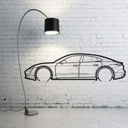 Metal Car Wall art Decor Porsche Taycan 2019+ (type SIDE) Porsche Wall Art Decoin Fabric 500 mm (19.6