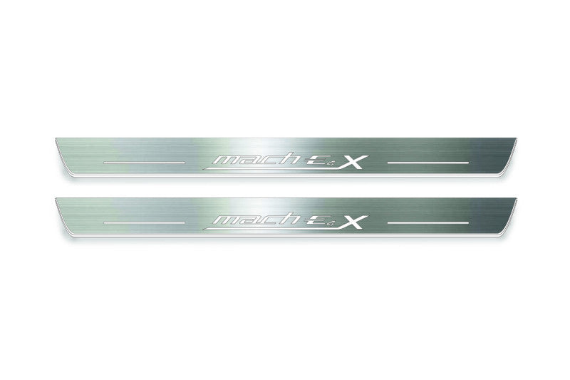 Mustang Mach-E 2020+ LED Door Sills PRO With Logo Mach-E 4X Ford Led Door Sills opdesign