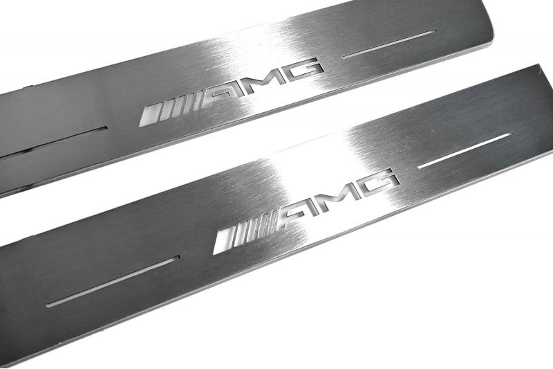 Mercedes E W213 2016-2023 Auto Door Sills With Logo AMG Mercedes Led Door Sills opdesign