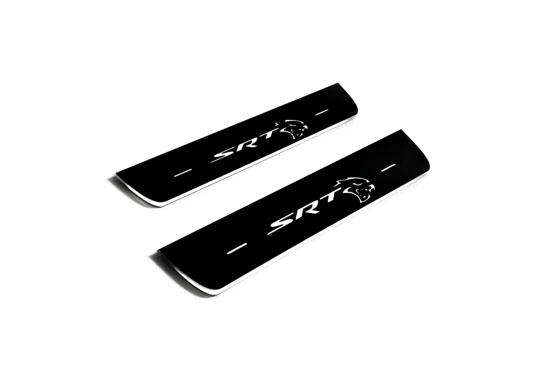 Chrysler 300C II 2011+ Door Sill Led Plate With SRT HELLCAT Logo Chrysler Led Door Sills opdesign