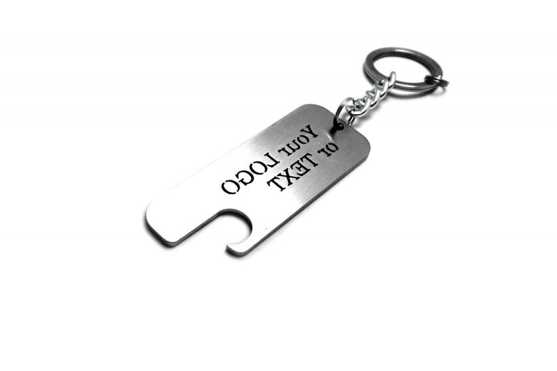 Keychain Bottle Opener with your logo or text - (type STEEL) Var. 1 Keychains opdesign