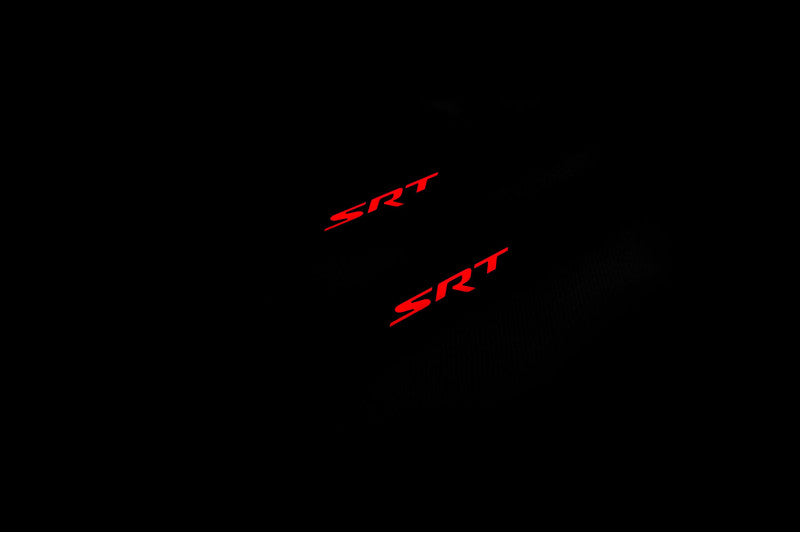 Jeep Grand Cherokee IV 2010-2021 Led Door Sill Pro With Logo SRT (Premium Painting) Jeep Led Door Sills PRO opdesign