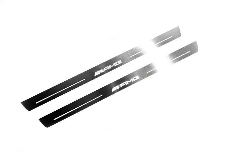 Mercedes C W205 Coupe 2014-2021 Door Sill Led Plate With AMG Logo Mercedes Led Door Sills opdesign