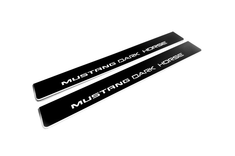 Ford Mustang VII 2023+ Illuminated LED Door Sill Plates With Mustang Dark Horse Logo Ford Led Door Sills opdesign