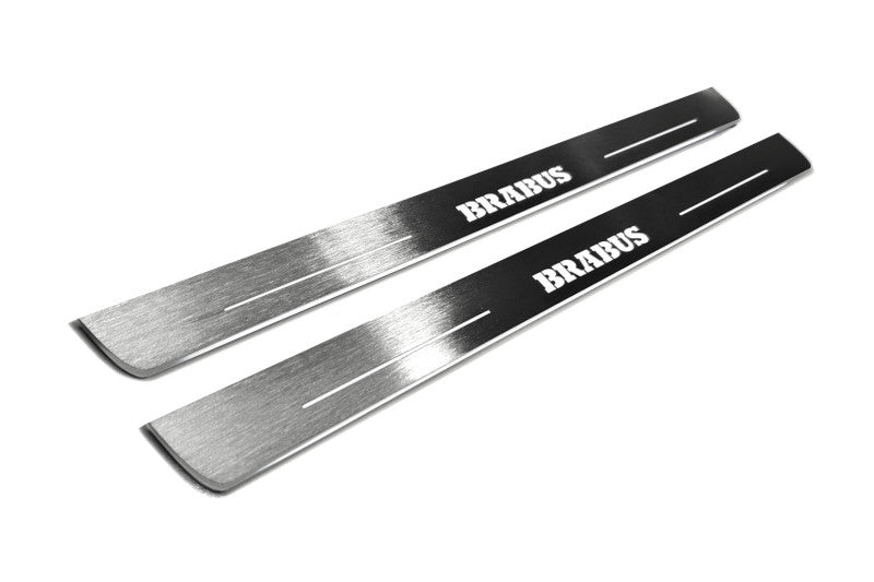 Mercedes CLS-Class II (C218) 2010-2018 Auto Door Sill Plates With Logo Brabus Mercedes Led Door Sills opdesign
