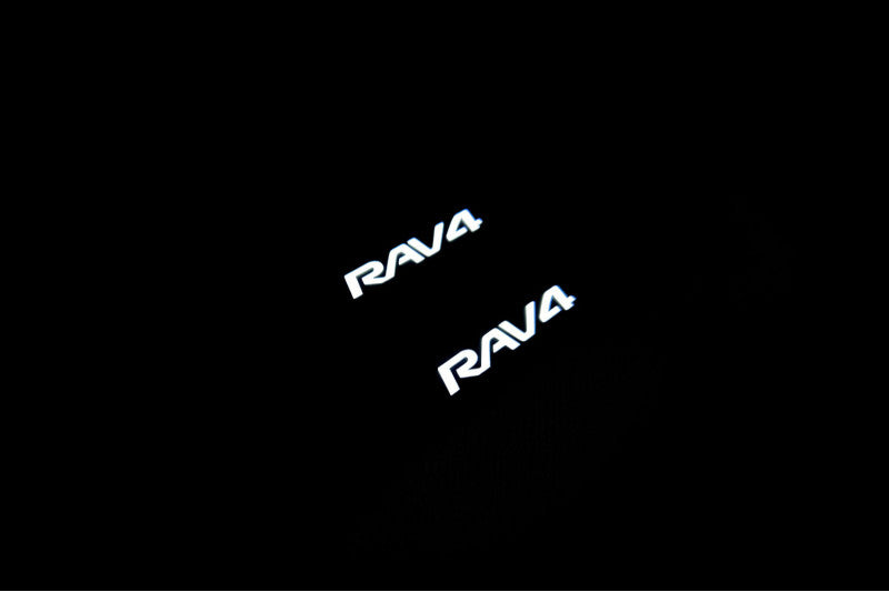 Toyota Rav4 V 2019+ Led Door Sill Pro With Logo Rav4 (Premium Painting) Toyota Led Door Sills PRO opdesign