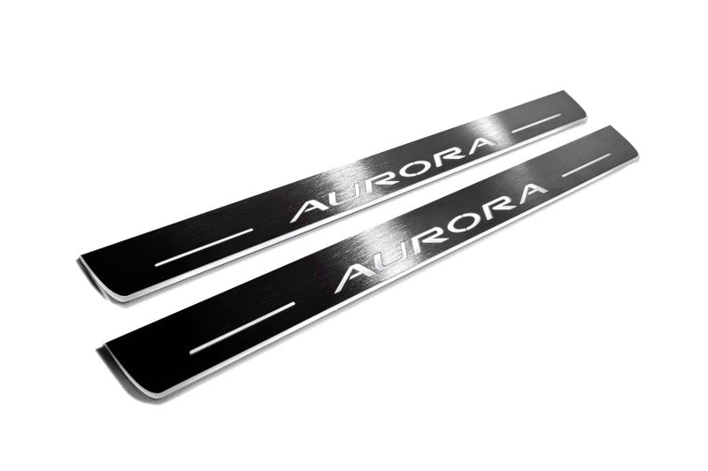 Oldsmobile Aurora I 1995-1999 LED Door Sills With Aurora Logo Oldsmobile Led Door Sills opdesign