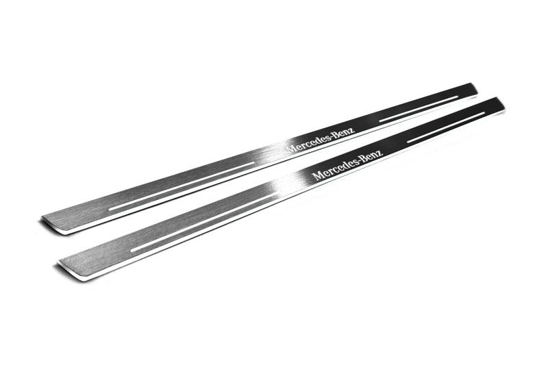 Mercedes V-Class W447 2014+ Door Sill Led Plate With Mercedes-Benz Logo Mercedes Led Door Sills opdesign