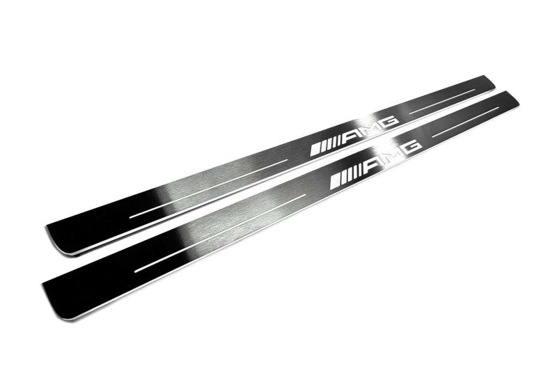 Mercedes S-Class C217 2014-2020 Door Sill Led Plate With AMG Logo Mercedes Led Door Sills opdesign
