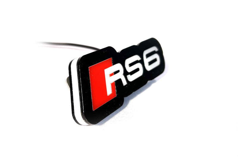 Audi Illuminated LED Radiator Grille Emblems and Badges with RS6 logo Audi Led emblems decoinfabric